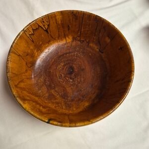 Spalted‎ Maple Bowl, Hand-Turned Wood Bowl, Artisan Wooden Centerpiece